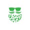 Nature man with mustache and beard leaf logo design vector graphic symbol icon illustration creative idea