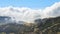 Nature of Montenegro. Clouds floating on mountains and forest