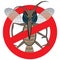 Nature, Mosquito stilt with prohibited sign, front. Ideal for informational and institutional