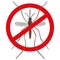 Nature, mosquitoes stilt with prohibited sign, top view