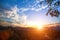 Nature. Mountain landscape during a beautiful sunset.