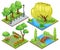 Nature Park Isometric Compositions