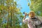 Nature photographer with Koala