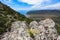 Nature photos on the Golitsyn trail. Landscapes of the Black Sea and the Crimean mountains in greenery. Crimea.