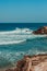 Nature poster. stairs. rocks and ocean