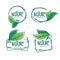 Nature Product, doodle organic green leaves emblems, stickers