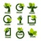 Nature Product Logo Set, ecological symbol and sign, human hand