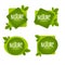 Nature Product, organic green leaves emblems, stickers, fram