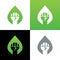 Nature protection logo template, raised fist and leaf icon, a rights revolution for nature - Vector