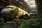 nature reclaiming an airplane graveyard with plants