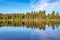 Nature reflections at wilderness lake in washington state