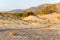 The nature reserve and its fine white sand, in Europe, Greece, Crete, Elafonisi, By the Mediterranean Sea, in summer, on a sunny