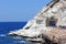 Nature reserve Rosh HaNikra is a geologic formation in Israel