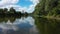 Nature river landscape in summer aerial view.