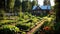 nature russian dacha gardens