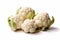 Nature\\\'s Beauty: Organic Cauliflower on a White Background