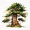 Nature\\\'s Beauty: A Watercolor Painting of Pine Trees in Full Splendor AI Generated
