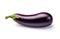 Nature\\\'s Bounty: Single Ripe Eggplant on White Background