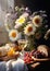 Nature\\\'s Bounty: A Whimsical Display of Floral Vines and Delicio