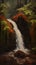 Nature\\\'s Canvas: A Colorful Journey Through the Waterfall Forest