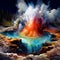 Nature's Cauldron: Exploding Colors from Earth's Depths