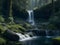 Nature\\\'s Cinematic Masterpiece: Waterfall Elegance