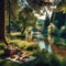 Nature\\\'s Dining Room - Picnic by the Serene Riverbank