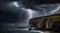 Nature\\\'s Fury Unleashed: An Awe-Inspiring Image of Stormy Skies and Rugged Coastal Drama