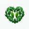 Nature\\\'s Gift, A Heart Formed by Leaves, Generative AI