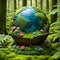 Nature\\\'s Guardian: Earth in a Verdant Cradle