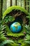 Nature\\\'s Guardian: Earth in a Verdant Cradle