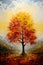 nature\\\'s harmony with this canvas painting featuring a colorful solitary tree in a vibrant landscape.