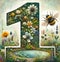 Nature\\\'s Harmony in One Vibrant Garden Illustration