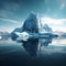 Nature\\\'s Icy Masterpieces: Immerse Yourself in the Mesmerizing Views of Icebergs on the Vast Oceanic Horizon.AI generated