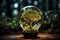 Nature\\\'s ingenuity, Light bulb nurtures tree, representing earth day initiatives