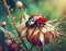 Nature\\\'s Jewel: Ladybug Resting on a Dry Flower