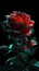 Nature\\\'s Love: A Beautiful Red Rose in Glitchy Light .