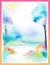 Nature\\\'s Masterpiece. Nature Landscape and Trees Designed with Visual Watercolor.
