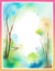 Nature\\\'s Masterpiece. Nature Landscape and Trees Designed with Visual Watercolor.