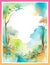 Nature\\\'s Masterpiece. Nature Landscape and Trees Designed with Visual Watercolor.