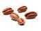 Nature\\\'s Nutty Treasure: Pecan Nuts, A Wholesome Delight, Isolated on White Background