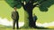 Nature\\\'s Partner: A Businessman and His Tree, Made with Generative AI