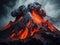 Nature\\\'s Power Unleashed Intense Volcanic Eruption on an Abstract Background, Ai Generative