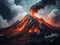 Nature\\\'s Power Unleashed Intense Volcanic Eruption on an Abstract Background, Ai Generative