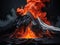 Nature\\\'s Power Unleashed Intense Volcanic Eruption on an Abstract Background, Ai Generative