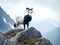 Nature\\\'s Resilience: Serene Goat Thriving in the Mountain Wilderness