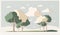 Nature\\\'s Serenity - A Minimalistic Depiction of Trees and Clouds, Made with Generative AI