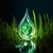 Nature\\\'s Sparkle: A Glimpse of Beauty in a Dewdrop on Grass