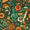 Nature\\\'s Tapestry: Floral Wallpaper in Vivid Hues