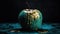Nature\\\'s Wealth: A Lustrous Golden Apple Glowing in a Mysterious Room - Generative AI